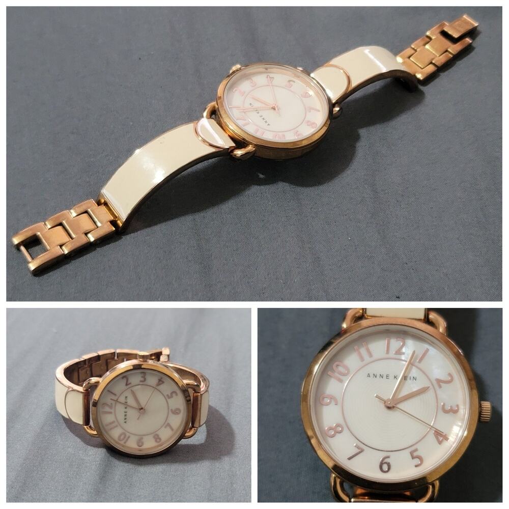 Anne Klein Ceramic Rose Gold Watch - Picture 1 of 7